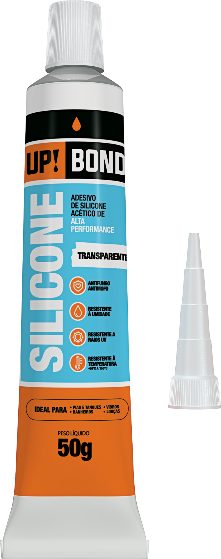 SILICONE TRANSPARENTE 50G - BISNAGA E BLISTER